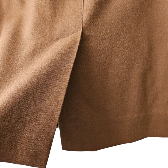Vintage straight midi skirt hand made cinnamon brown wool blend lined size M - Picture 5 of 9